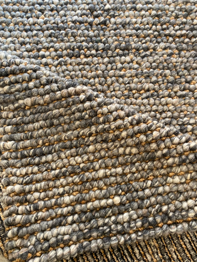 Hand Woven Super Chunky Wool and Jute Area Rug. Farmhouse Style