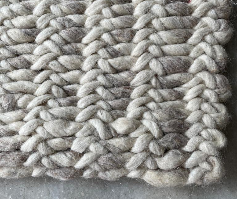 Hand Woven, Cable Knit, Chunky, Wool Area Rug. Available in Multiple Sizes. Farmhouse Rug, Bedroom Decor, Indoor Rugs, Livingroom Decor