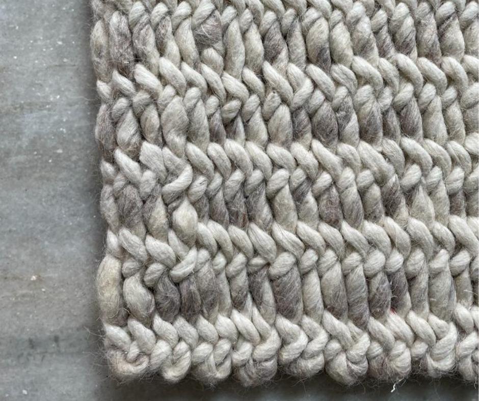 Hand Woven, Cable Knit, Chunky, Wool Area Rug. Available in Multiple Sizes. Farmhouse Rug, Bedroom Decor, Indoor Rugs, Livingroom Decor