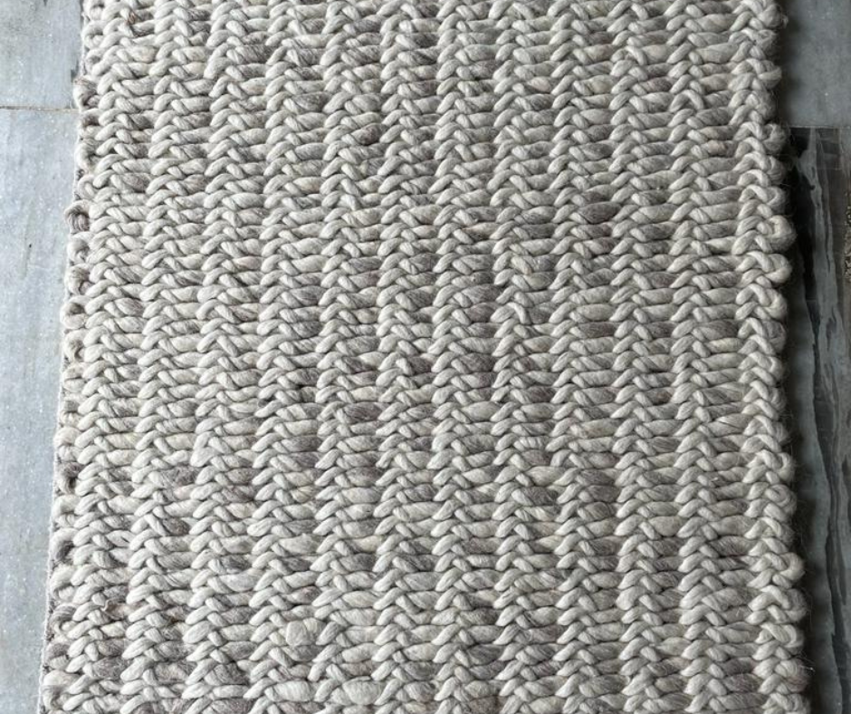 Hand Woven, Cable Knit, Chunky, Wool Area Rug. Available in Multiple Sizes. Farmhouse Rug, Bedroom Decor, Indoor Rugs, Livingroom Decor