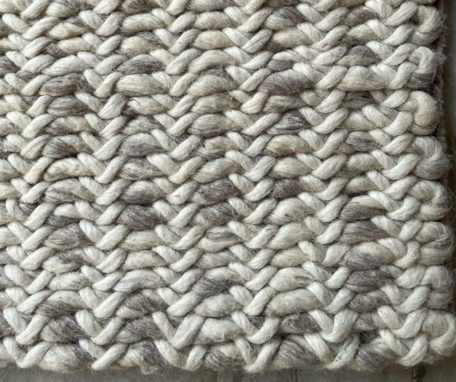 Hand Woven, Cable Knit, Chunky, Wool Area Rug. Available in