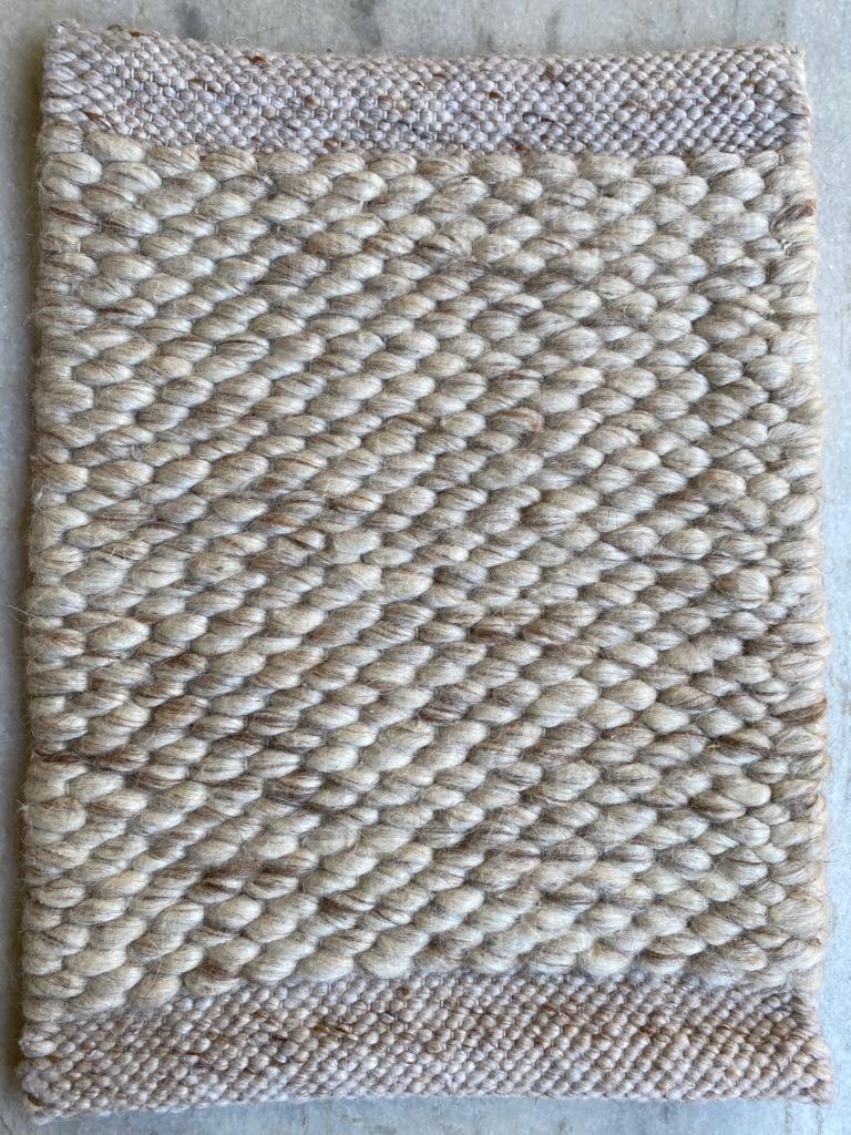 Hand Woven, Natural Grey, Uneven Chunky, Wool Rug. Available In Multiple Size