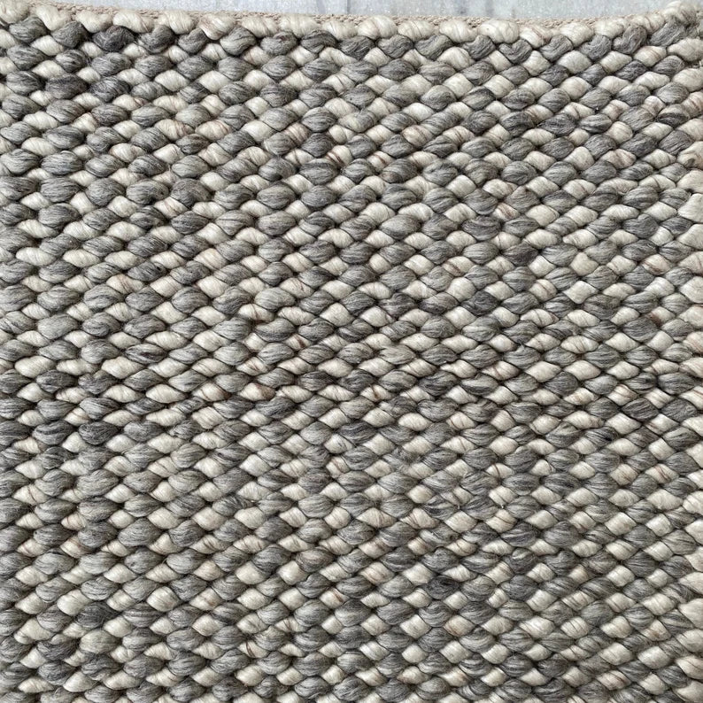 Hand Woven Chunky Wool, Fish Eye Style, Wool Area Rug. Available in Mu –  lavandlira