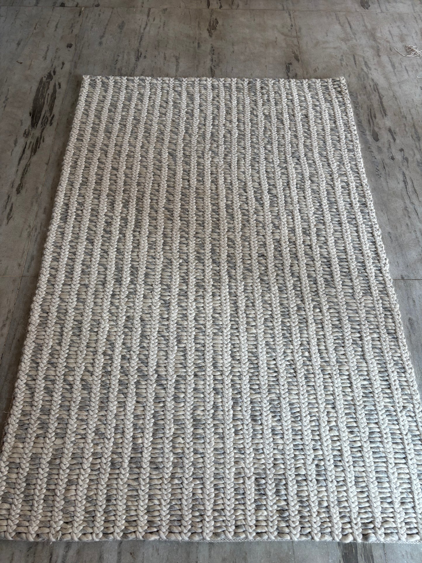 Hand Woven, Cable Knit, Chunky, Wool Area Rug. Available in Multiple Sizes. Farmhouse Rug, Bedroom Decor, Indoor Rugs, Livingroom Decor