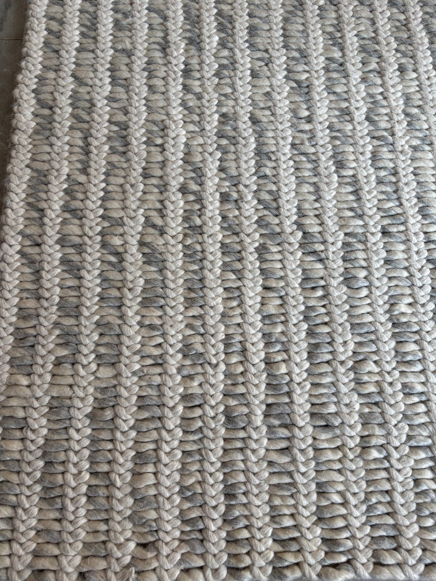 Hand Woven, Cable Knit, Chunky, Wool Area Rug. Available in Multiple Sizes. Farmhouse Rug, Bedroom Decor, Indoor Rugs, Livingroom Decor