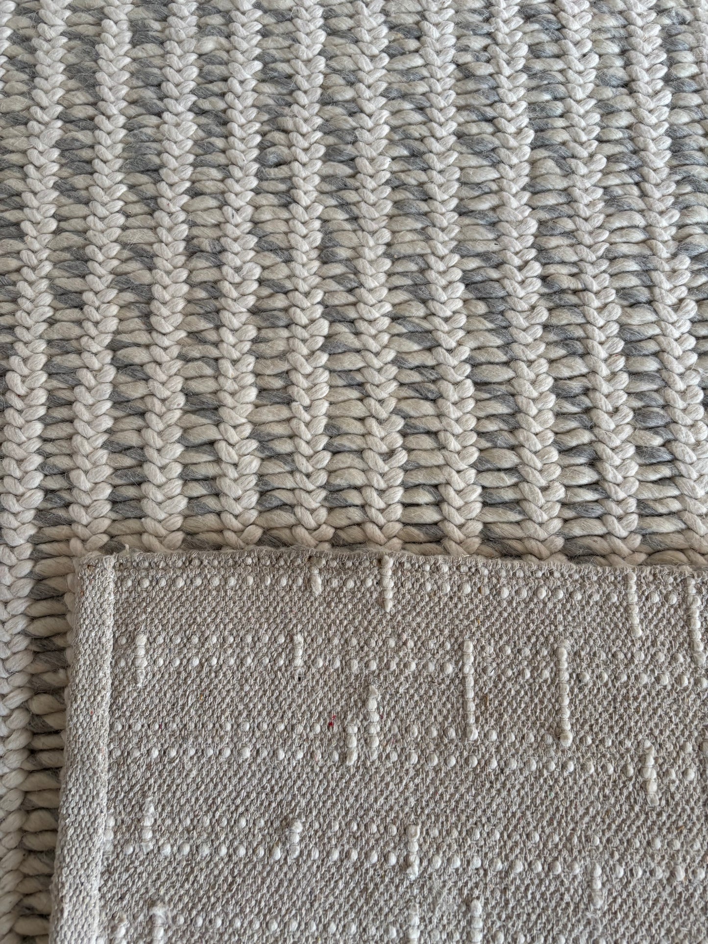 Hand Woven, Cable Knit, Chunky, Wool Area Rug. Available in Multiple Sizes. Farmhouse Rug, Bedroom Decor, Indoor Rugs, Livingroom Decor