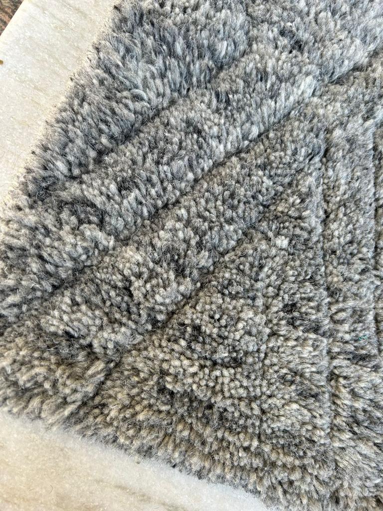 Hand Knotted, Natural Grey, Moroccan Berber, Wool Rug. Available in Multiple Sizes