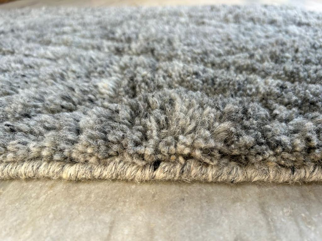 Hand Knotted, Natural Grey, Moroccan Berber, Wool Rug. Available in Multiple Sizes