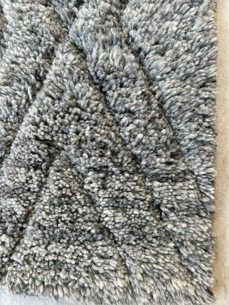 Hand Knotted, Natural Grey, Moroccan Berber, Wool Rug. Available in Multiple Sizes