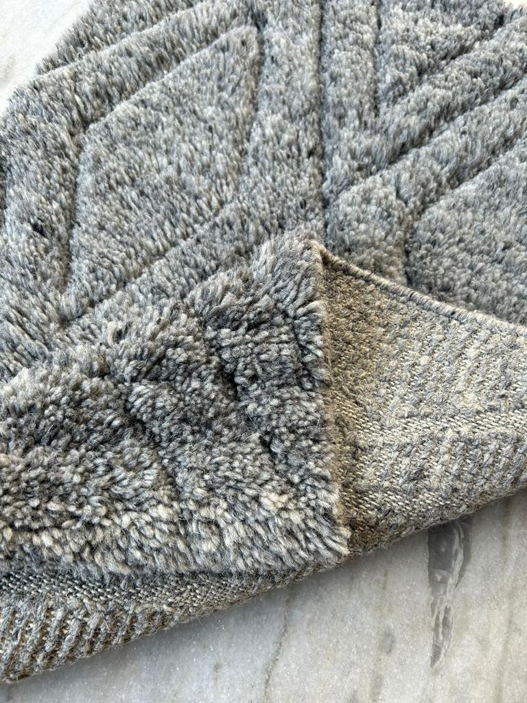 Hand Knotted, Natural Grey, Moroccan Berber, Wool Rug. Available in Multiple Sizes