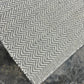 Grey Silver & White Hand woven, Wool flat weave rug, Single Line Chevron Style - LavnLira