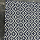 Navy Blue & White Hand woven, Wool flat weave rug, Diamond Shape - LavnLira