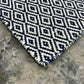 Navy Blue & White Hand woven, Wool flat weave rug, Diamond Shape - LavnLira