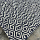 Navy Blue & White Hand woven, Wool flat weave rug, Diamond Shape - LavnLira