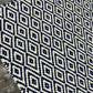 Navy Blue & White Hand woven, Wool flat weave rug, Diamond Shape - LavnLira