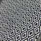 Navy Blue & White Hand woven, Wool flat weave rug, Diamond Shape - LavnLira