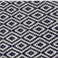 Navy Blue & White Hand woven, Wool flat weave rug, Diamond Shape - LavnLira