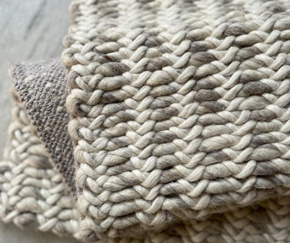 Hand Woven, Cable Knit, Chunky, Wool Area Rug. Available in Multiple Sizes. Farmhouse Rug, Bedroom Decor, Indoor Rugs, Livingroom Decor