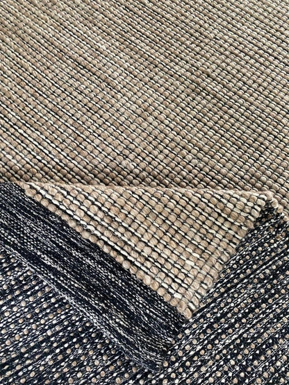 Hand Woven Chunky Wool Loop Flat Weave Area Rug | Custom Sizes