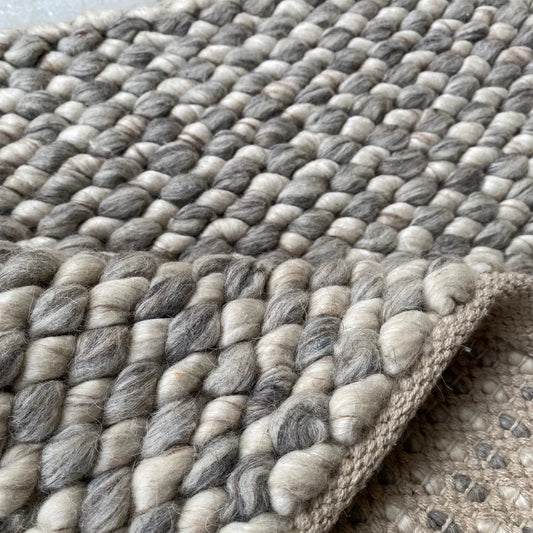 Hand Woven Fish Eye Chunky Wool Area Rug | Custom Sizes| Lav & Lira